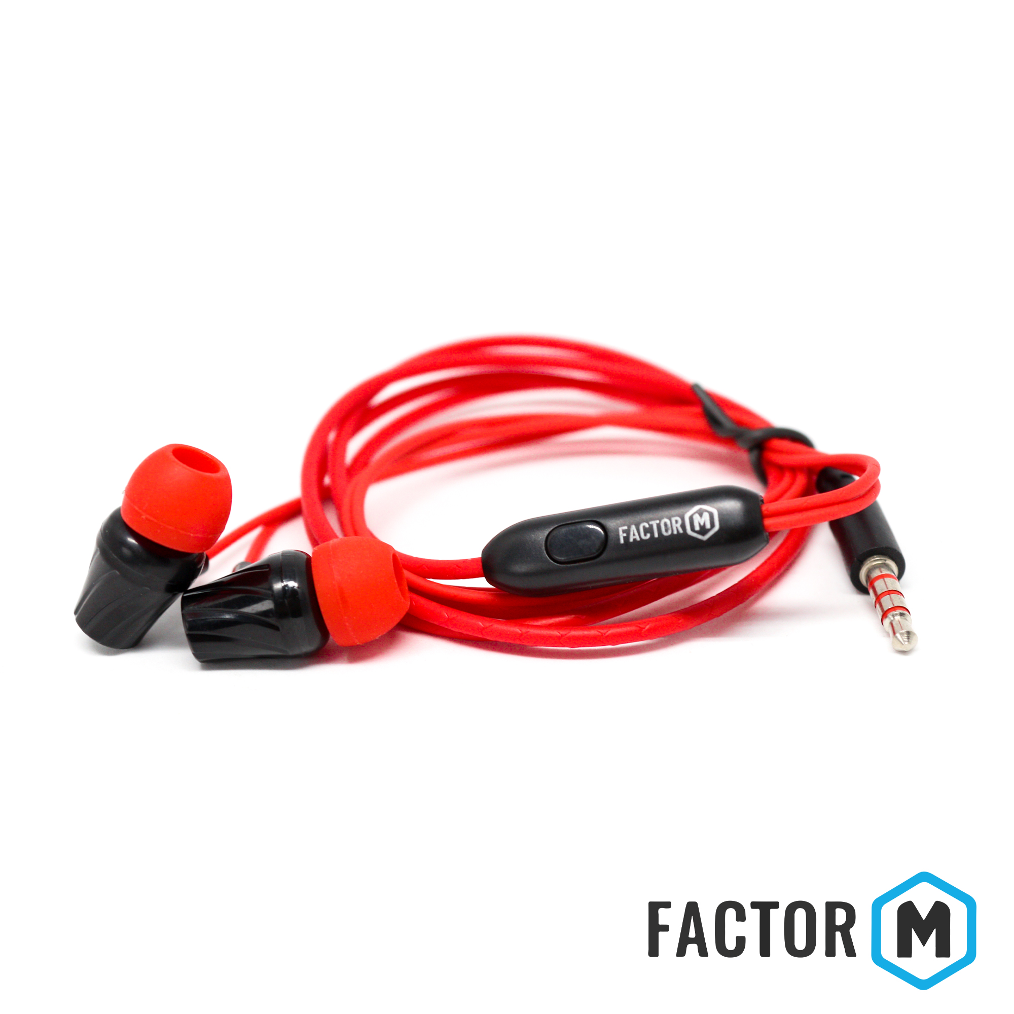 Factor M FM­03 Kulakiçi Mikrofonlu Kablolu Kulaklık Kırmızı (FM­FM03KK)