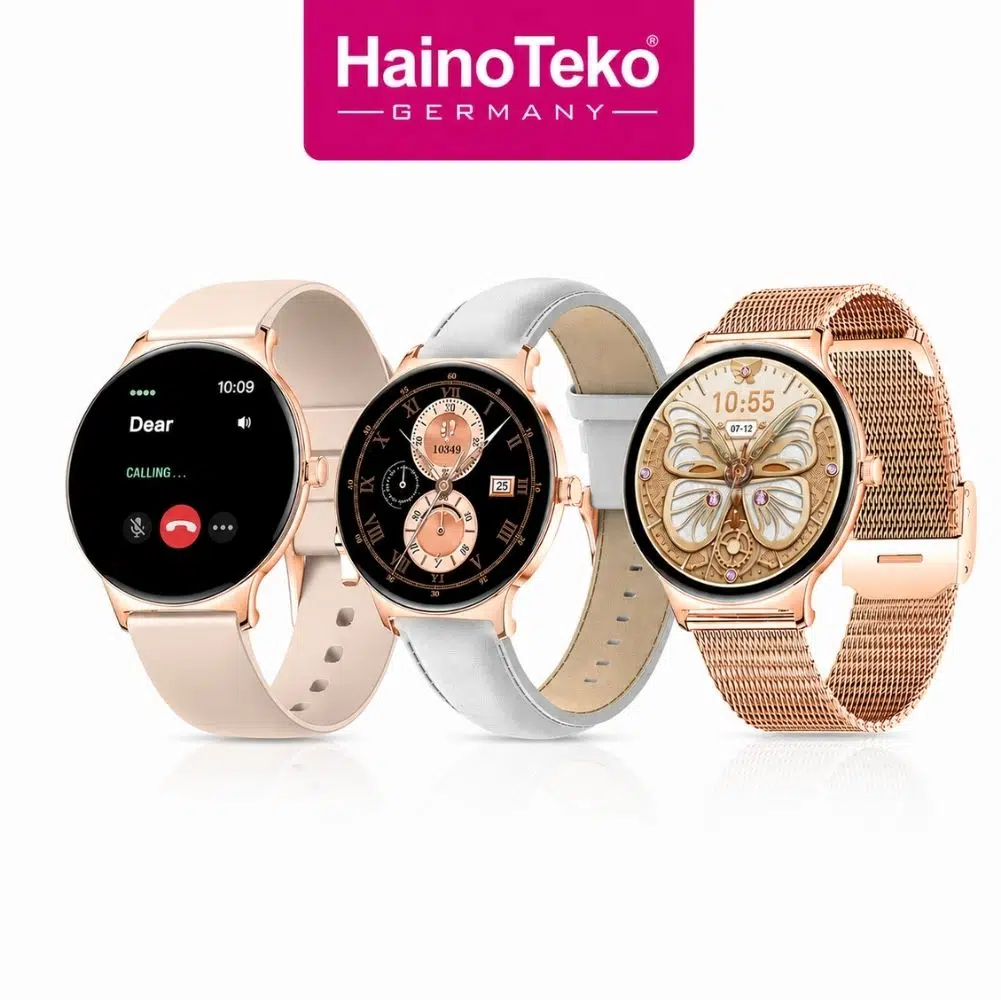 ScHitec Watch Ultra 5 Amoled Ekran Super Slim Tasarım WaterProof 3 Kordonlu Akıllı Saat Gold Rose Teko5