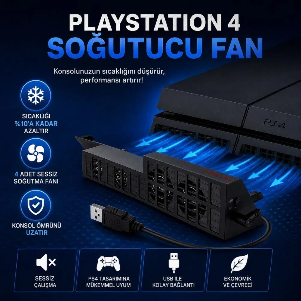 Trust GXT 233 Playstation 4 Soğutucu Fan PS 4 Siyah