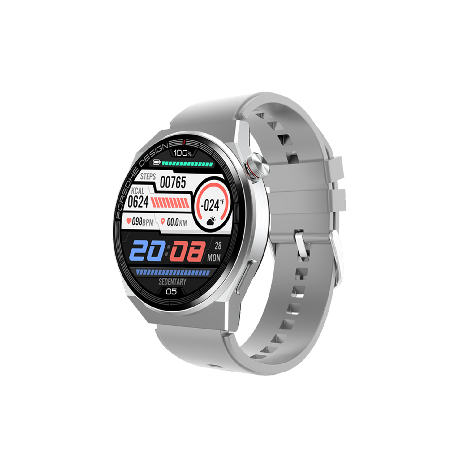 Winex 2023 Watch GT3 Pro Android İos HarmonyOs Uyumlu Akıllı Saat Yedek Kordonlu Gümüş